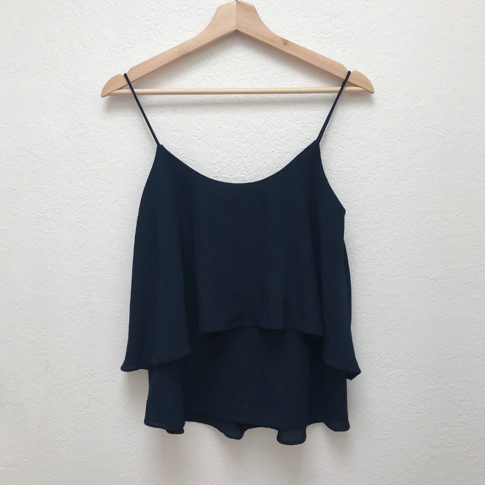 Anthropologie Paper Crane Swing Tank in Navy Blue